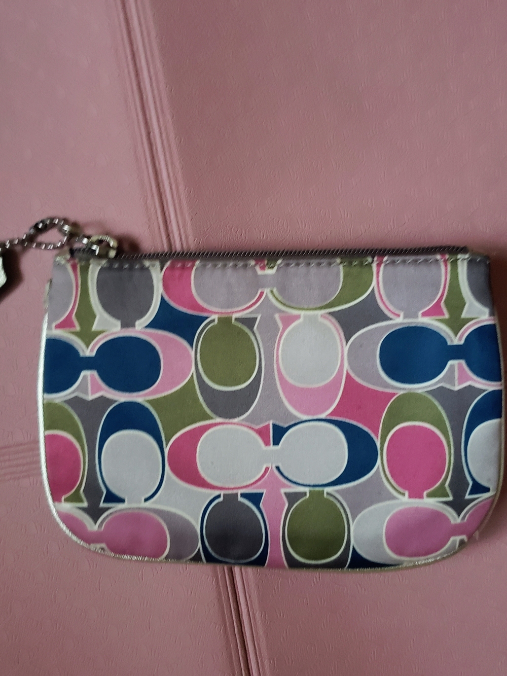Coach Ashley Scarf Print Multicolor Satin Pouch / Clutch